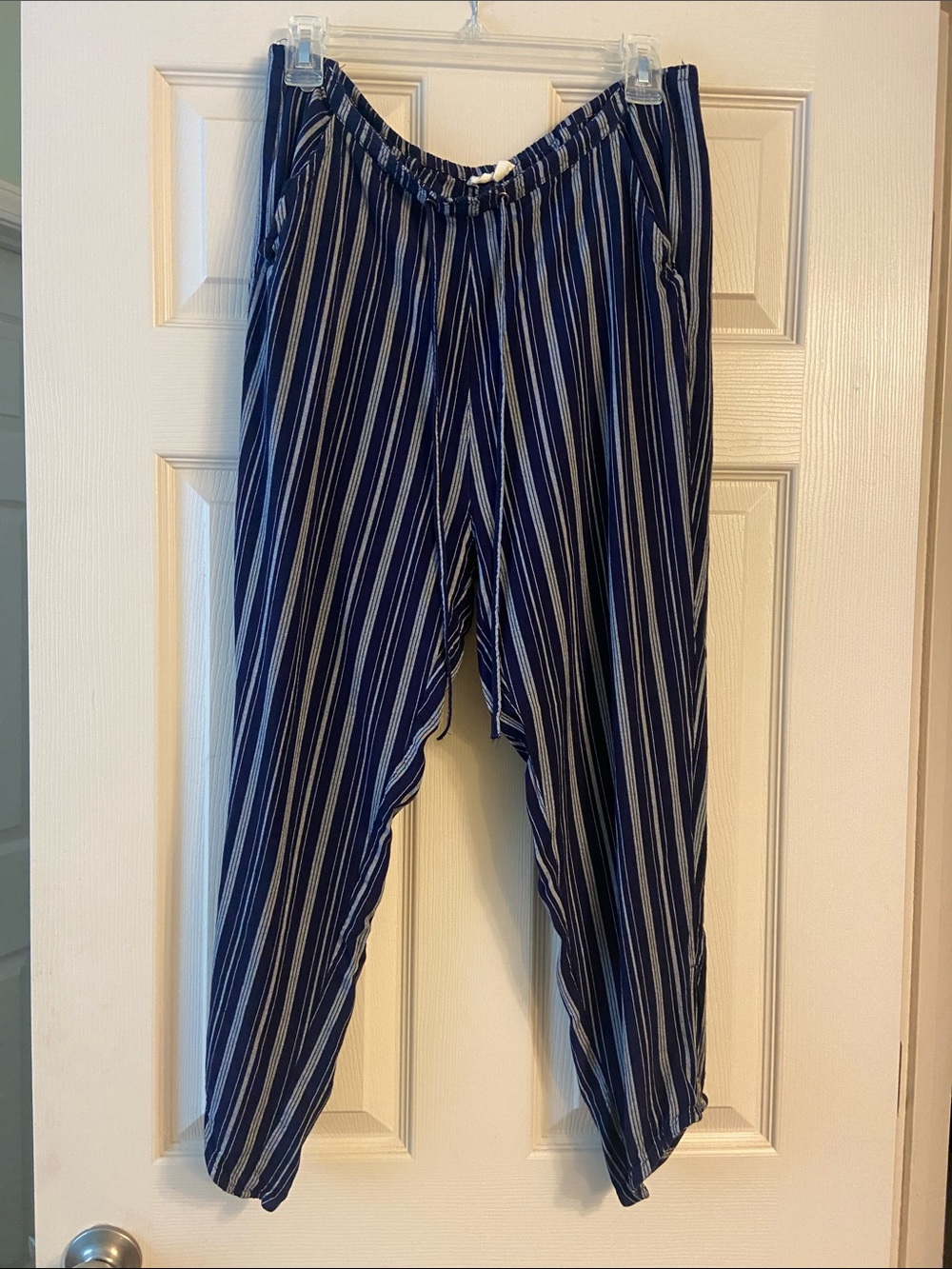 Roxy  Navy and light grey striped beach style pants